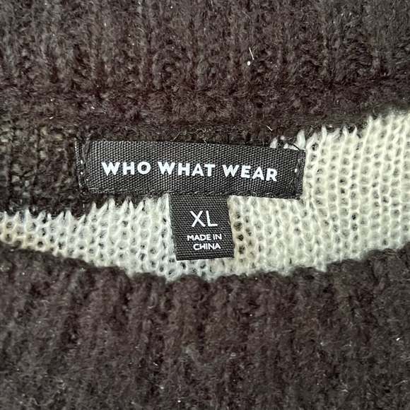 Who What Wear Zigzag Pattern Sweater in Black and Cream Size XL - Picture 3 of 6